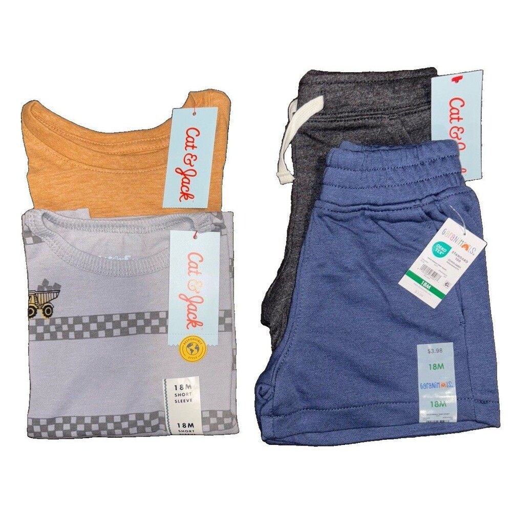 Cat & Jack Boy’s 18M Summer 4pc Clothing Lot NWT Tees Shorts
